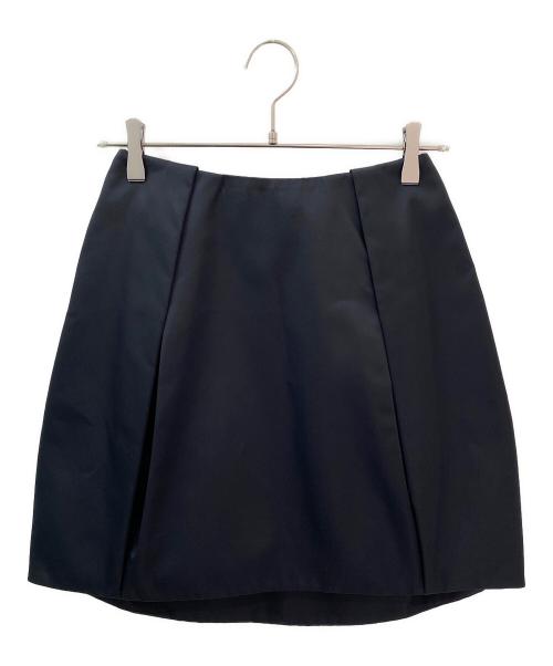 BORDERS at BALCONY（ボーダーズアットバルコニー）BORDERS at BALCONY (ボーダーズアットバルコニー) MEMORY SATIN MINI SKIRT ブラック サイズ:36 未使用品の古着・服飾アイテム