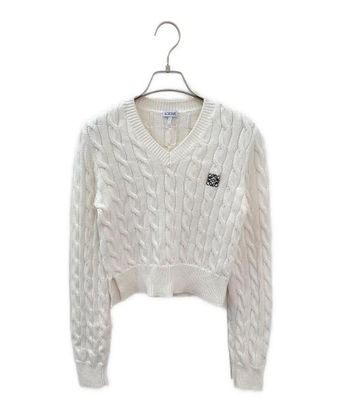 LOEWE（ロエベ）LOEWE (ロエベ) ケーブルニット ホワイト サイズ:Sの古着・服飾アイテム