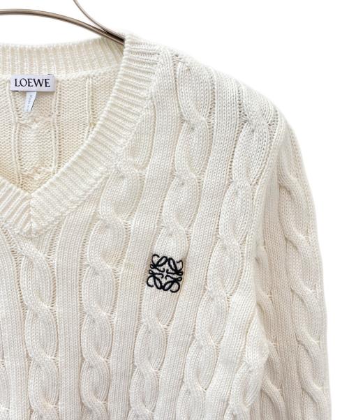 LOEWE（ロエベ）LOEWE (ロエベ) ケーブルニット ホワイト サイズ:Sの古着・服飾アイテム