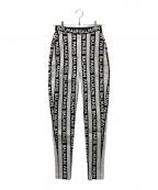 BALMAINバルマン）の古着「ストライプロゴスリムパンツ」｜ホワイト