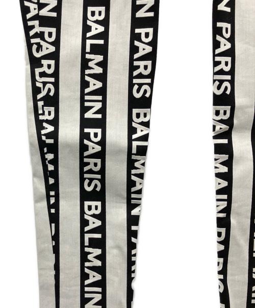 BALMAIN（バルマン）BALMAIN (バルマン) ストライプロゴスリムパンツ ホワイト サイズ:34の古着・服飾アイテム