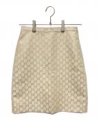 GUCCIグッチ）の古着「シルク混 GGラメミニスカート」｜アイボリー
