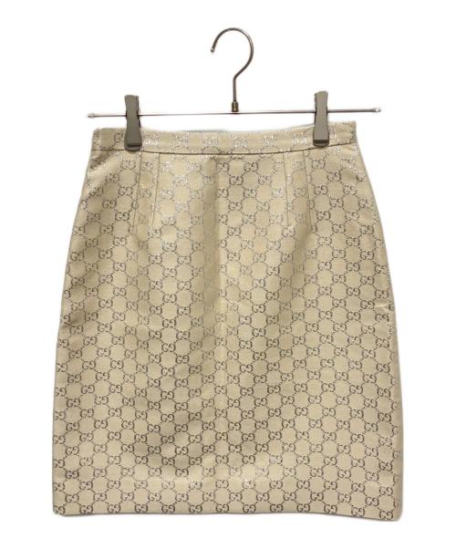 GUCCI（グッチ）GUCCI (グッチ) シルク混 GGラメミニスカート アイボリー サイズ:36の古着・服飾アイテム