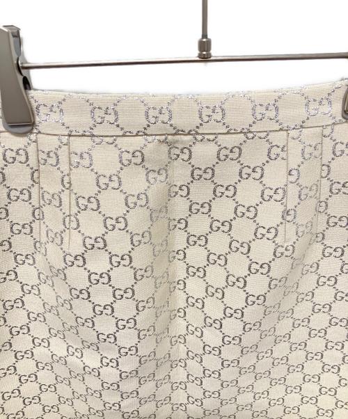 GUCCI（グッチ）GUCCI (グッチ) シルク混 GGラメミニスカート アイボリー サイズ:36の古着・服飾アイテム