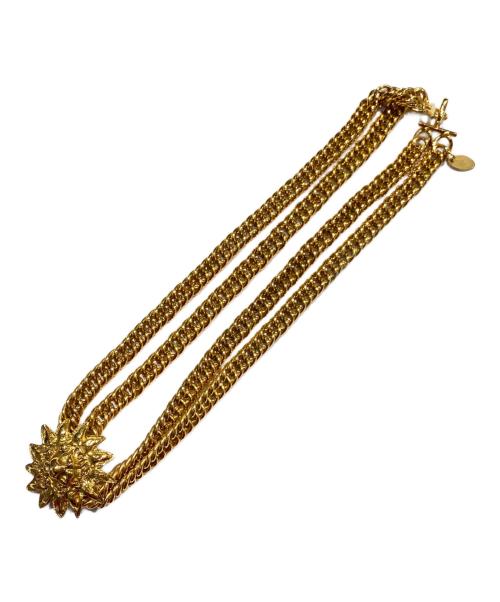 CHANEL（シャネル）CHANEL (シャネル) ライオンモチーフ ダブルチェーンネックレスの古着・服飾アイテム