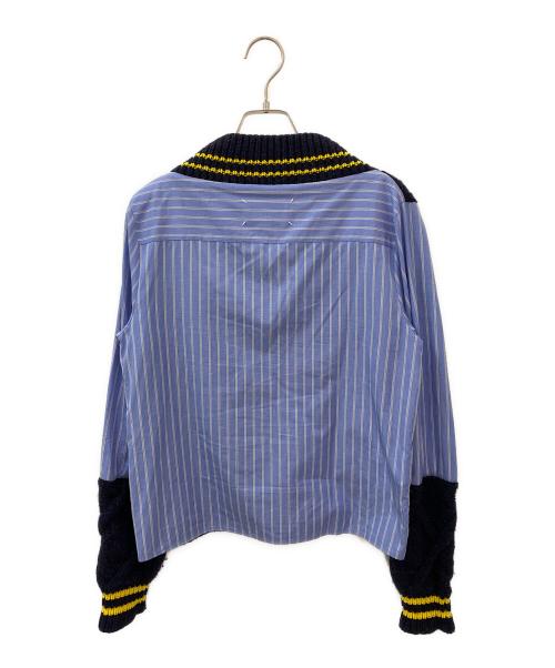 Maison Margiela①（メゾンマルジェラ）Maison Margiela① (メゾンマルジェラ) コンビネーションニットシャツ ネイビー サイズ:38の古着・服飾アイテム