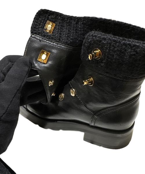 CHANEL（シャネル）CHANEL (シャネル) ターンロックココマークショートブーツ ブラック サイズ:37 1/2の古着・服飾アイテム