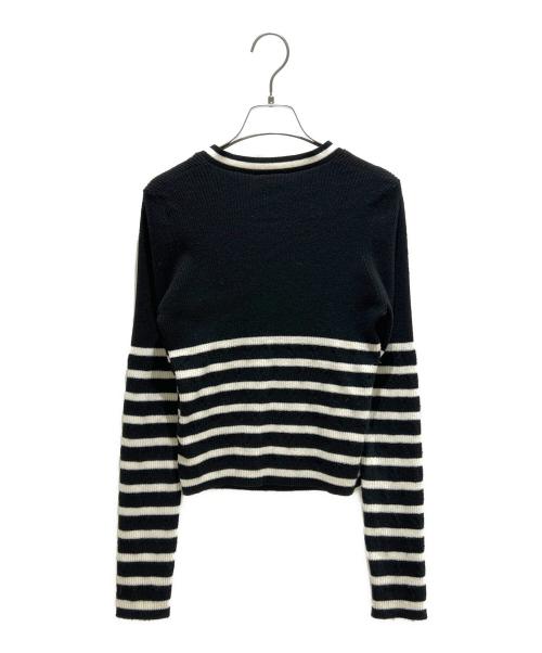 CHANEL（シャネル）CHANEL (シャネル) ココボーダーアンサンブルカーディガン ブラック サイズ:42の古着・服飾アイテム