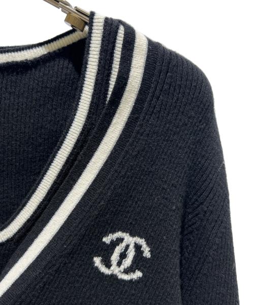 CHANEL（シャネル）CHANEL (シャネル) ココボーダーアンサンブルカーディガン ブラック サイズ:42の古着・服飾アイテム