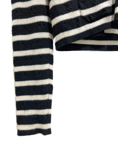 CHANEL（シャネル）CHANEL (シャネル) ココボーダーアンサンブルカーディガン ブラック サイズ:42の古着・服飾アイテム