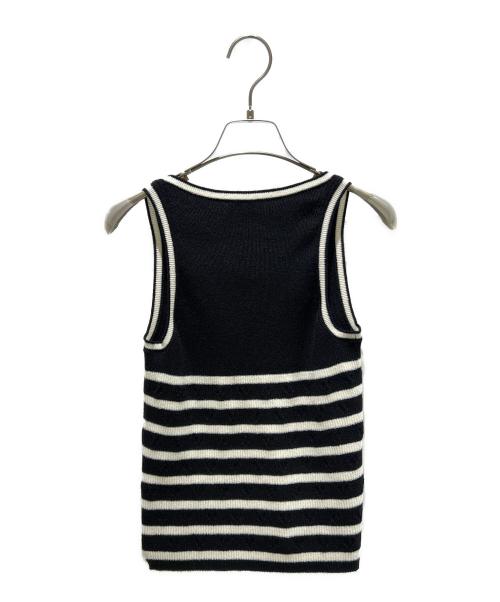 CHANEL（シャネル）CHANEL (シャネル) ココボーダーアンサンブルカーディガン ブラック サイズ:42の古着・服飾アイテム