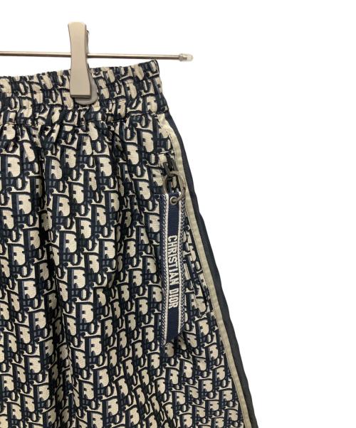 Christian Dior（クリスチャン ディオール）Christian Dior Trotter Oblique Technical Taffeta Jacquard skirt/トロッター オブリークテクニカル タフタ ジャガードスカート/総柄/フレアスカート ネイビー サイズ:36の古着・服飾アイテム