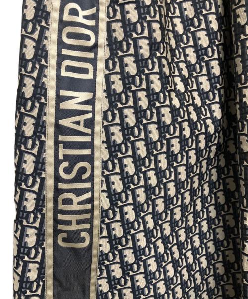 Christian Dior（クリスチャン ディオール）Christian Dior Trotter Oblique Technical Taffeta Jacquard skirt/トロッター オブリークテクニカル タフタ ジャガードスカート/総柄/フレアスカート ネイビー サイズ:36の古着・服飾アイテム