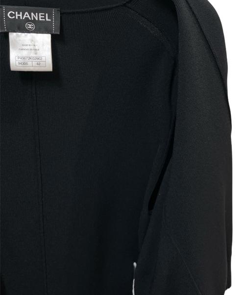 CHANEL（シャネル）CHANEL (シャネル) 変形ニットカーディガン ブラック サイズ:42の古着・服飾アイテム