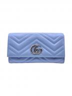 GUCCIグッチ）の古着「GGマーモントロングウォレット」｜スカイブルー