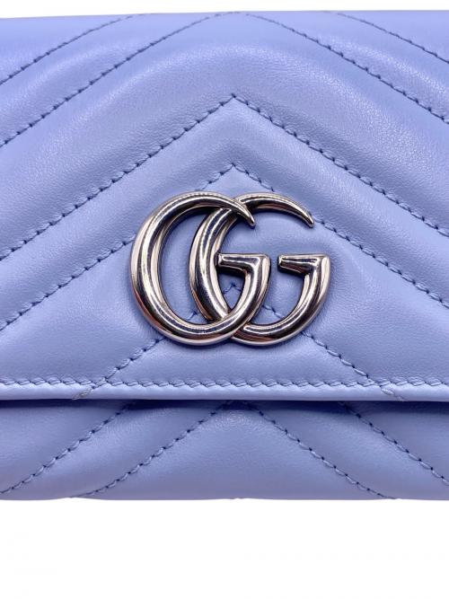 GUCCI（グッチ）GUCCI (グッチ) GGマーモントロングウォレット スカイブルー サイズ:-の古着・服飾アイテム