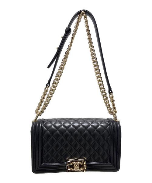 CHANEL（シャネル）CHANEL (シャネル) ボーイシャネル25/ブラック/チェーンショルダーバッグ/シャンパンゴールド金具 ブラック サイズ:25の古着・服飾アイテム