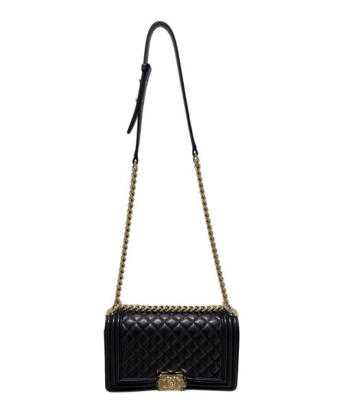 CHANEL（シャネル）CHANEL (シャネル) ボーイシャネル25/ブラック/チェーンショルダーバッグ/シャンパンゴールド金具 ブラック サイズ:25の古着・服飾アイテム