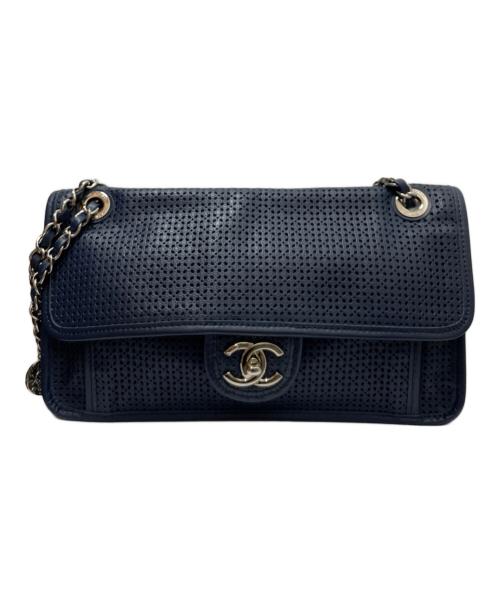 CHANEL（シャネル）CHANEL (シャネル) フレンチリビエラ チェーンショルダーバッグ ネイビー サイズ:　の古着・服飾アイテム