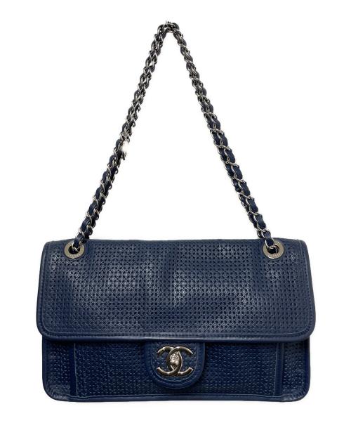 CHANEL（シャネル）CHANEL (シャネル) フレンチリビエラ チェーンショルダーバッグ ネイビー サイズ:　の古着・服飾アイテム