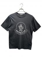 MONCLERモンクレール）の古着「ロゴ刺繍半袖Tシャツ」｜ブラック