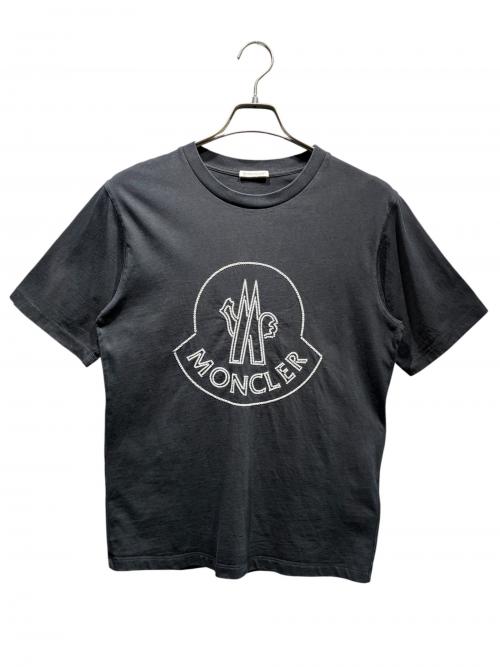 MONCLER（モンクレール）MONCLER (モンクレール) ロゴ刺繍半袖Tシャツ ブラック サイズ:Sの古着・服飾アイテム