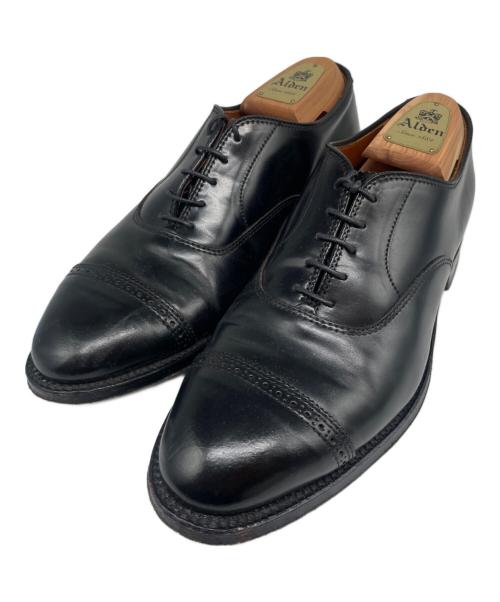 Alden（オールデン）Alden (オールデン)  コードバン パーフォレーテッド ストレートチップ バルモラル ブラック サイズ:8 1/2の古着・服飾アイテム