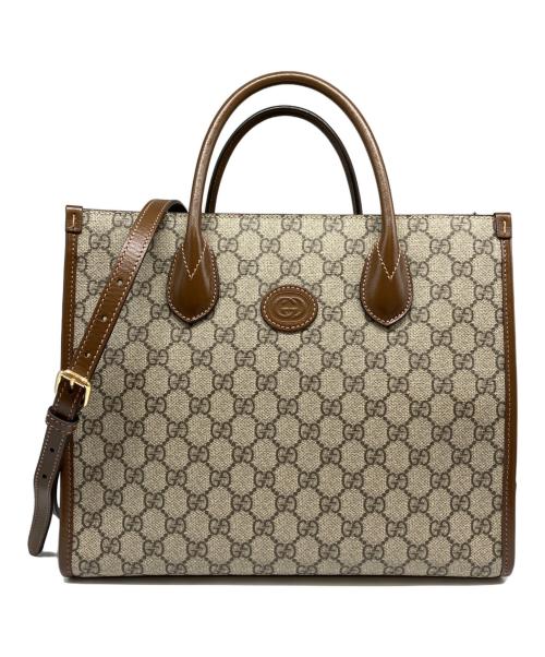GUCCI（グッチ）GUCCI (グッチ) インターロッキングG 2WAYショルダーバッグ ベージュ サイズ:スモール/SMALLの古着・服飾アイテム