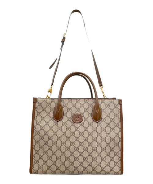 GUCCI（グッチ）GUCCI (グッチ) インターロッキングG 2WAYショルダーバッグ ベージュ サイズ:スモール/SMALLの古着・服飾アイテム