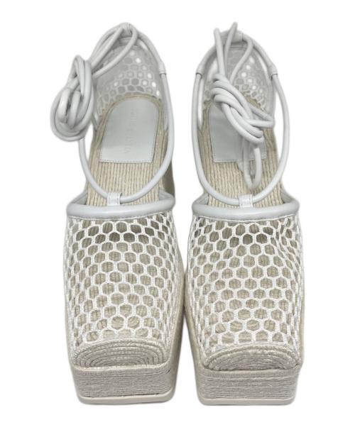BOTTEGA VENETA（ボッテガベネタ）BOTTEGA VENETA (ボッテガベネタ) レースアップサンダル ホワイト サイズ:38の古着・服飾アイテム