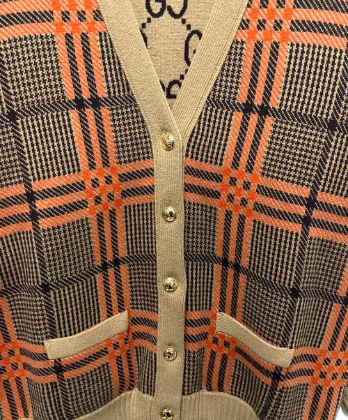 GUCCI（グッチ）GUCCI (グッチ) リバーシブルカーディガン ブラウン サイズ:XXXLの古着・服飾アイテム