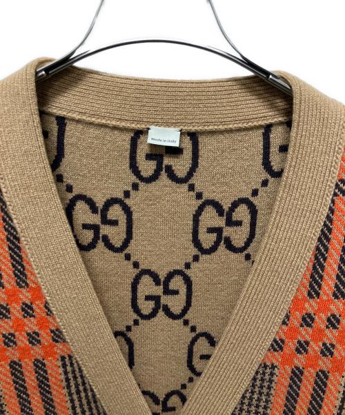 GUCCI（グッチ）GUCCI (グッチ) リバーシブルカーディガン ブラウン サイズ:XXXLの古着・服飾アイテム