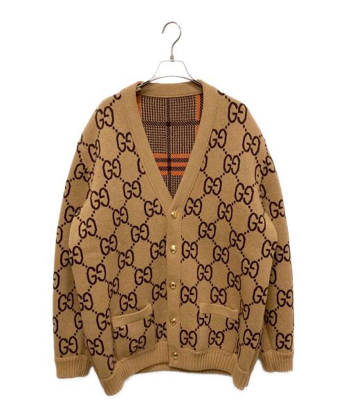 GUCCI（グッチ）GUCCI (グッチ) リバーシブルカーディガン ブラウン サイズ:XXXLの古着・服飾アイテム