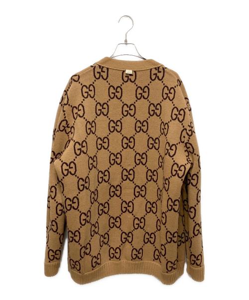 GUCCI（グッチ）GUCCI (グッチ) リバーシブルカーディガン ブラウン サイズ:XXXLの古着・服飾アイテム