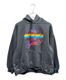 BALENCIAGA（バレンシアガ）の古着「ペイントダメージ加工フーディ/2022年」｜ブラック