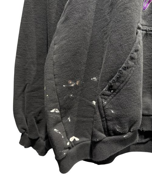 BALENCIAGA（バレンシアガ）BALENCIAGA (バレンシアガ) ペイントダメージ加工フーディ/2022年 ブラック サイズ:Sの古着・服飾アイテム