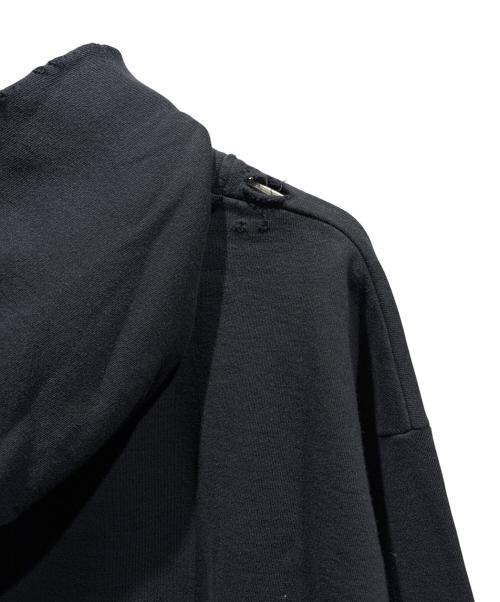 BALENCIAGA（バレンシアガ）BALENCIAGA (バレンシアガ) ペイントダメージ加工フーディ/2022年 ブラック サイズ:Sの古着・服飾アイテム