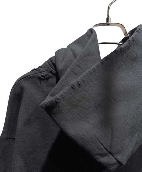 BALENCIAGA（バレンシアガ）BALENCIAGA (バレンシアガ) ペイントダメージ加工フーディ/2022年 ブラック サイズ:Sの古着・服飾アイテム