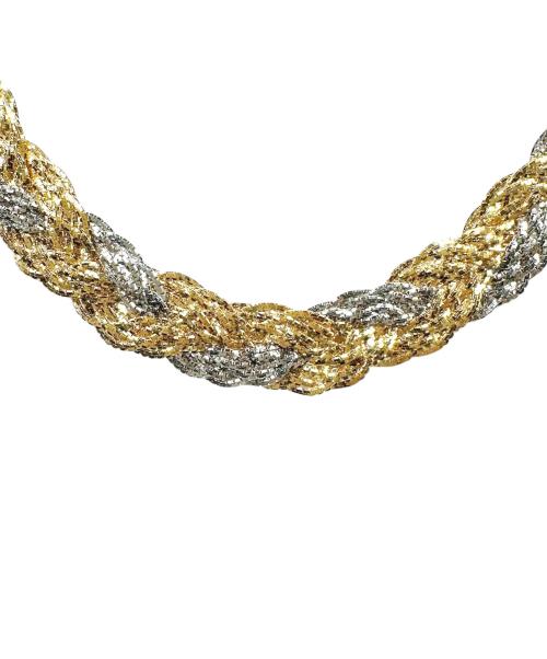 NO BRAND（ノーブランド）NO BRAND (ノーブランド) ゴールド編み込みネックレスの古着・服飾アイテム