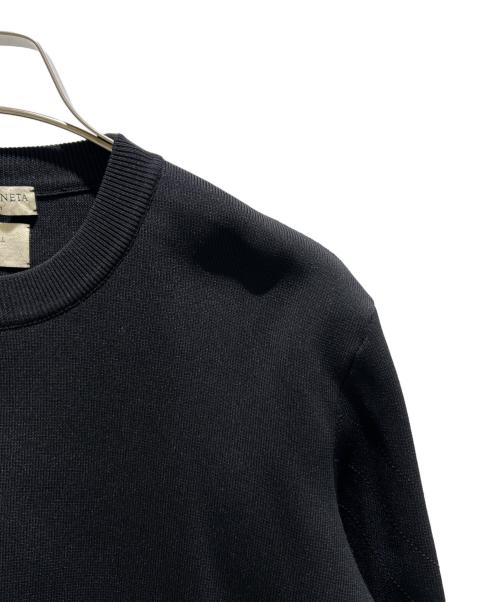 BOTTEGA VENETA（ボッテガベネタ）BOTTEGA VENETA (ボッテガベネタ) クルーネックナイロンニット ブラック×ブルー サイズ:48の古着・服飾アイテム