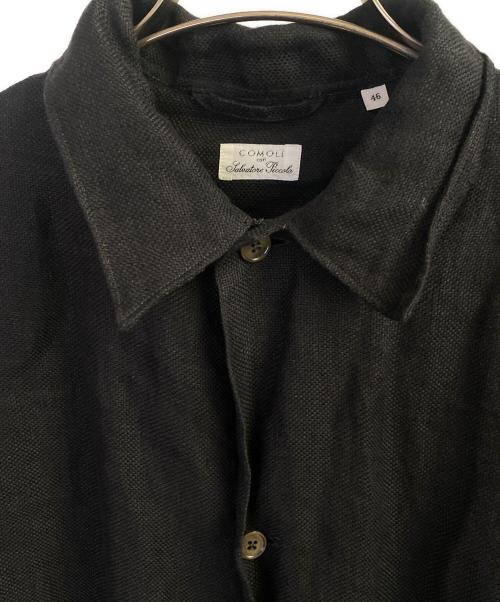 COMOLI（コモリ）COMOLI (コモリ) Salvatore Piccolo (サルヴァトーレ・ピッコロ) サルバトーレピッコロ/リネンシャツジャケット ブラック サイズ:46の古着・服飾アイテム