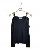 PRADAプラダ）の古着「オフショルダーカシミアニット　P24QOH」｜ブラック