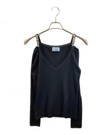 PRADA（プラダ）の古着「オフショルダーカシミアニット　P24QOH」｜ブラック