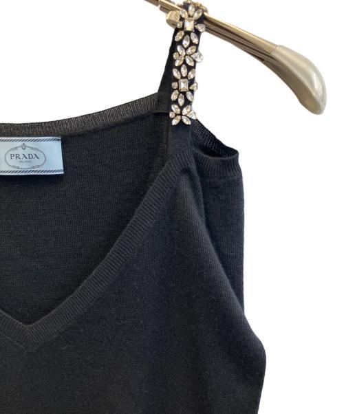 PRADA（プラダ）PRADA (プラダ) オフショルダーカシミアニット　P24QOH ブラック サイズ:40の古着・服飾アイテム