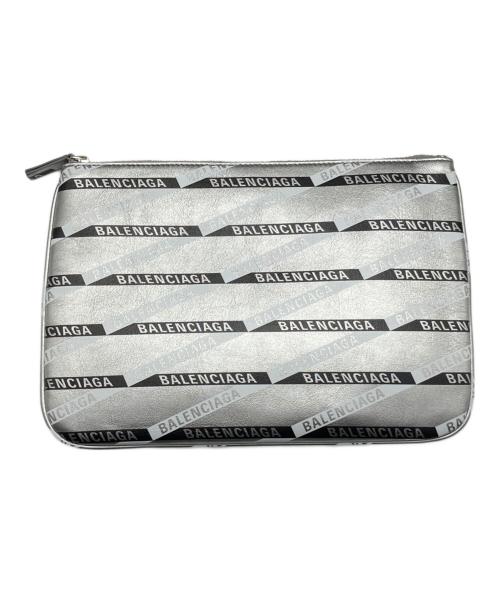 BALENCIAGA（バレンシアガ）BALENCIAGA (バレンシアガ) ロゴテープジップポーチ シルバーの古着・服飾アイテム