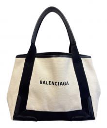 BALENCIAGA（バレンシアガ）の古着「ネイビーカバス S」｜ホワイト×ブラック