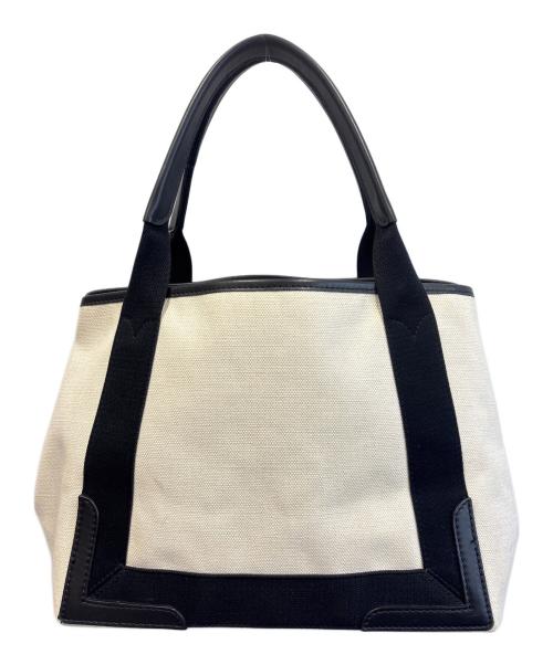 BALENCIAGA（バレンシアガ）BALENCIAGA (バレンシアガ) ネイビーカバス S ホワイト×ブラックの古着・服飾アイテム