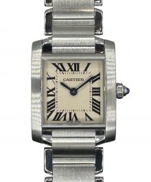Cartier（カルティエ）の古着「Tank Francaise SM タンクフランセーズ SM Ref.W51008Q3」｜アイボリー文字盤