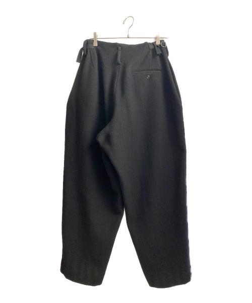 Y's（ワイズ）Y's (ワイズ) BIG HERRINGBONE DOUBLE TUCK WIDE PANTS ブラック サイズ:2の古着・服飾アイテム