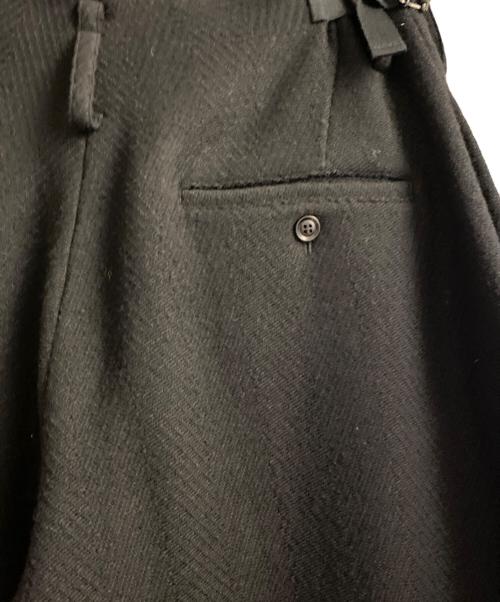 Y's（ワイズ）Y's (ワイズ) BIG HERRINGBONE DOUBLE TUCK WIDE PANTS ブラック サイズ:2の古着・服飾アイテム